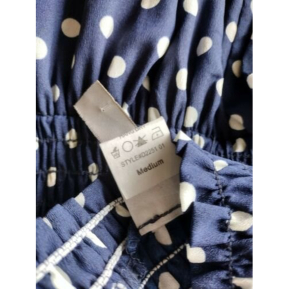 Women's Polka‎ Dot Dress Strapless Medium Blue White Myán - Picture 4 of 8